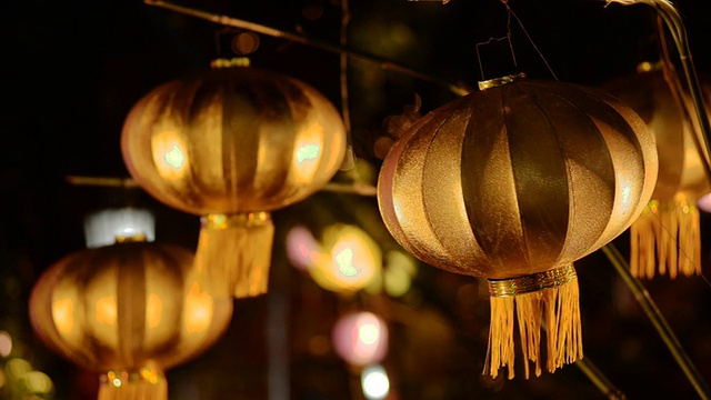 中国新年节日一个中国灯笼视频素材