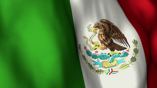 墨西哥国旗高细节-循环视频下载