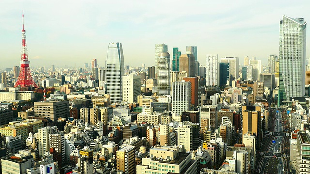 东京塔和建筑物视频素材