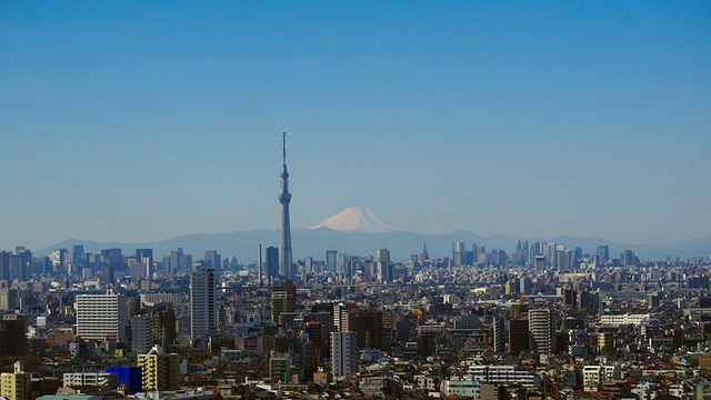 东京天空树和M't Fuji视频素材