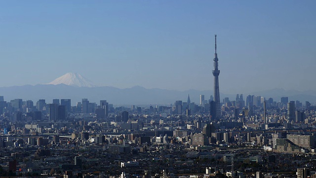 东京天空树和M't Fuji视频素材