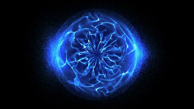 蓝色能量球背景视频下载