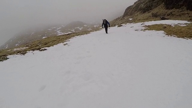 冬季山地POV步行视频素材