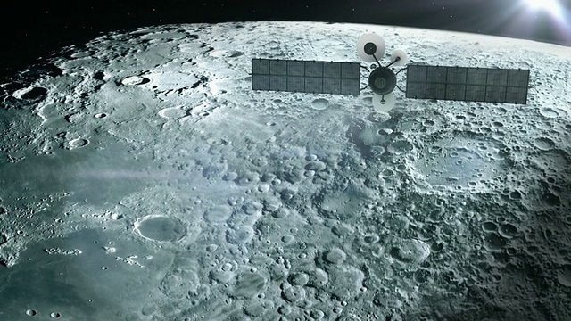 月球轨道上的卫星。视频下载
