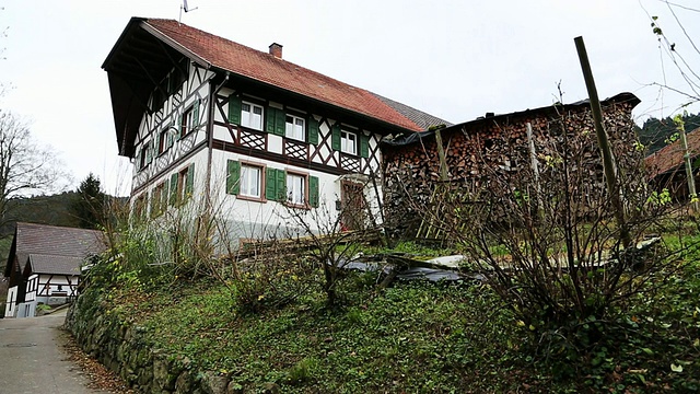 传统的德国房子，宽平底锅视频下载