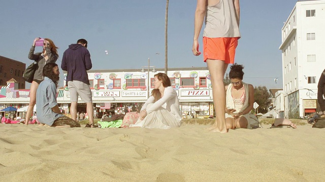 慢动作-海滩朋友组视频素材