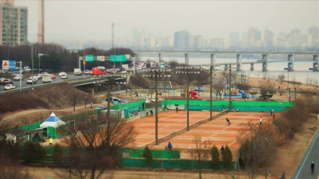 邯钢公园网球场视频素材
