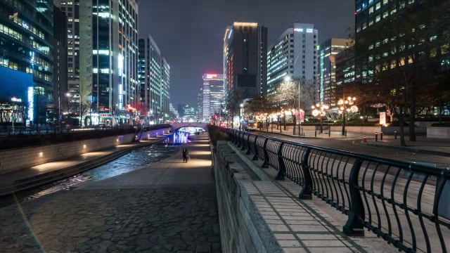 清溪川光阳桥夜景视频素材