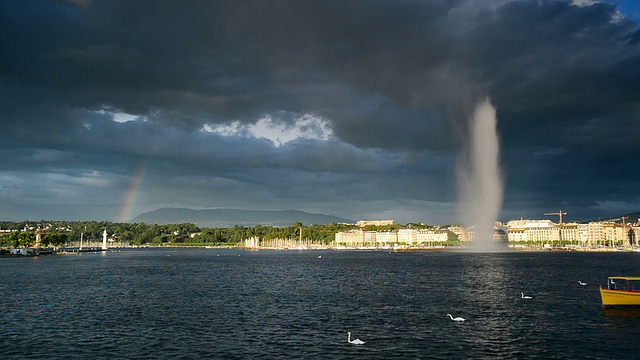 日内瓦湖和大喷泉视频素材