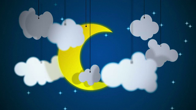 月亮和云可循环的背景视频下载
