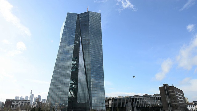 欧洲中央银行法兰克福总部视频素材