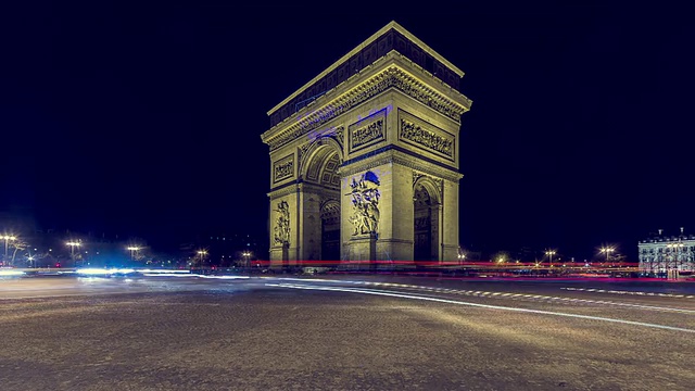 法国巴黎凯旋门的延时拍摄视频下载