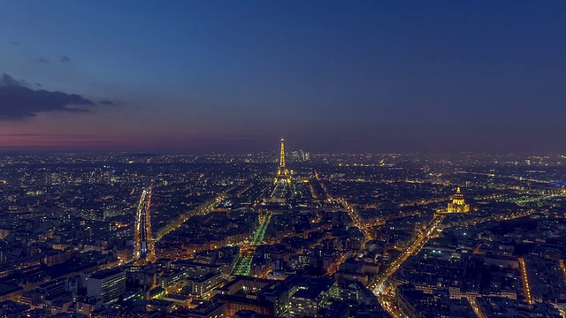 日落时巴黎的时光流逝视频素材