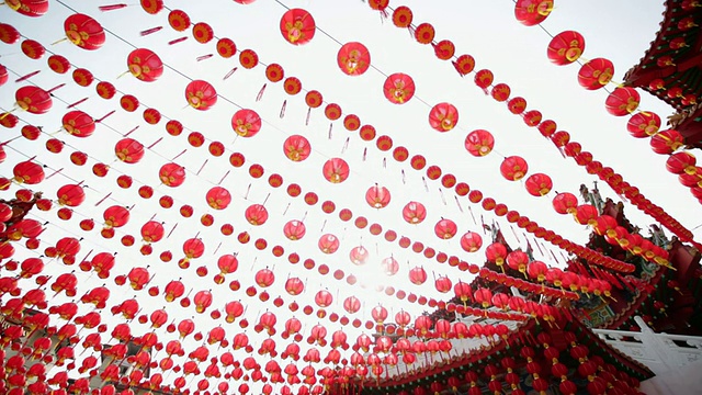 天后宫的中国灯笼是为了庆祝中国新年视频素材