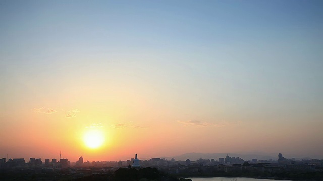日落的北海公园，北京视频素材