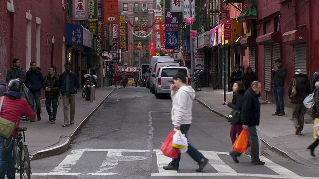 曼哈顿市中心唐人街的佩尔街视频素材