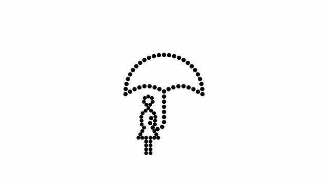 伞-女人，纯黑点(过渡)视频素材