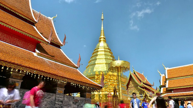 高清延时:泰国清迈的素贴寺视频素材
