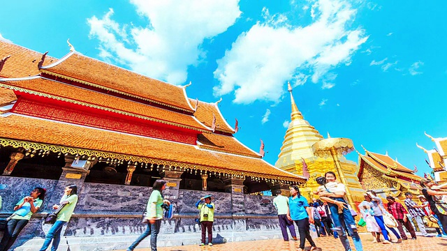 高清延时:泰国清迈的素贴寺视频素材