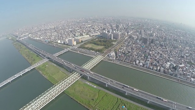 东京天空树的空中镜头。视频素材