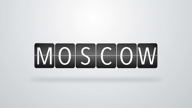 莫斯科到达和离开的旅行公告牌视频素材