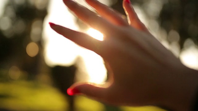 人的手和阳光视频素材
