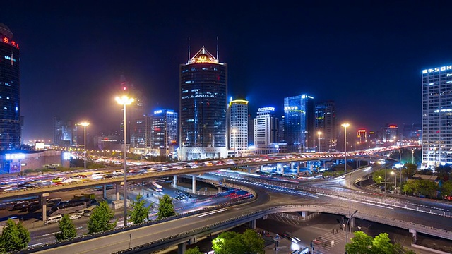 时光流逝，北京夜景视频素材