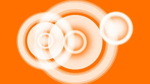 动画扬声器符号在白色和橙色的背景视频下载