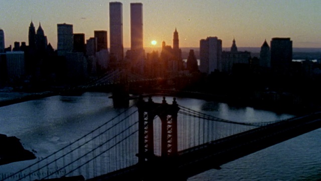 纽约市空中天际线大约1985年视频下载