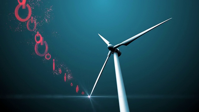 风力涡轮机和电力符号视频素材