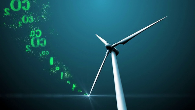 风力涡轮机和氧气符号二氧化碳视频素材