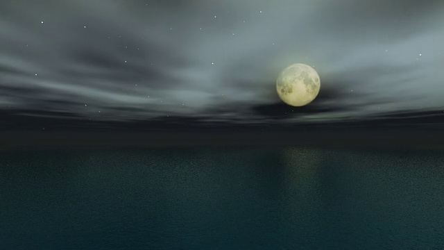 月亮景观循环文件月光在海洋/海洋视频素材