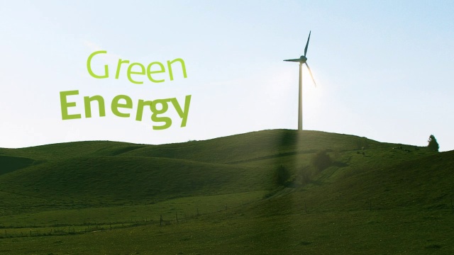 风力发电机象征着绿色能源。循环视频下载