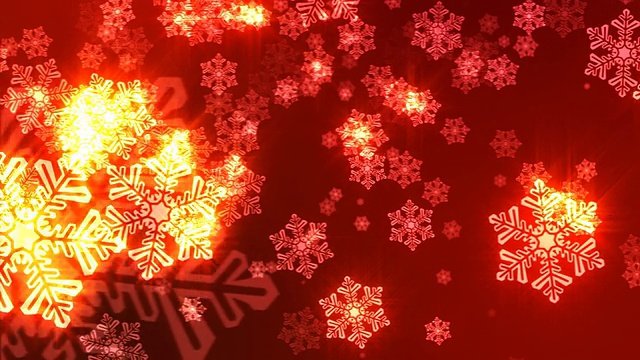 红色雪花圣诞背景视频素材