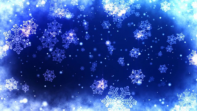 霜冻蓝色雪花圣诞背景视频素材