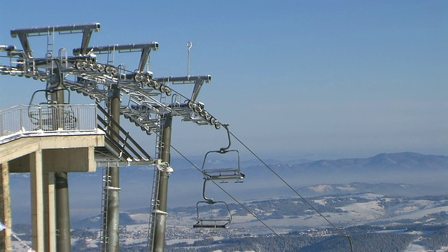 太特拉山的滑雪缆车视频下载