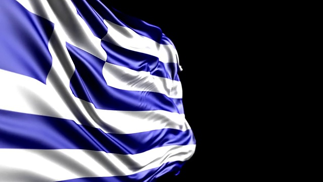 希腊旗HD 1080, PAL, NTSC, alpha包括，循环视频素材