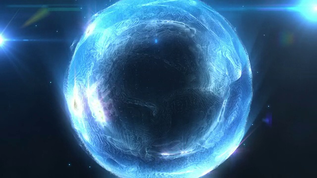 蓝色液体能量球视频下载