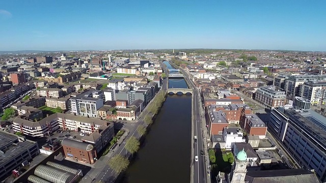利菲河的都柏林航拍视频视频下载
