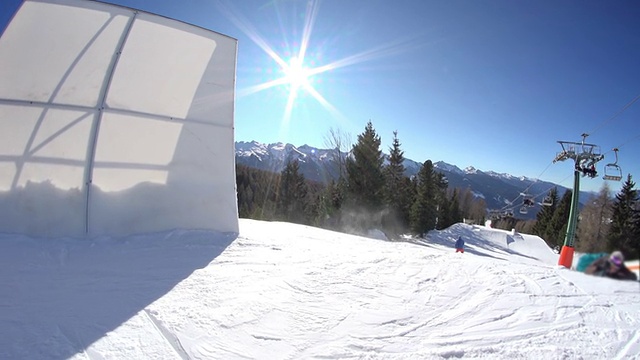 滑雪wallride视频素材