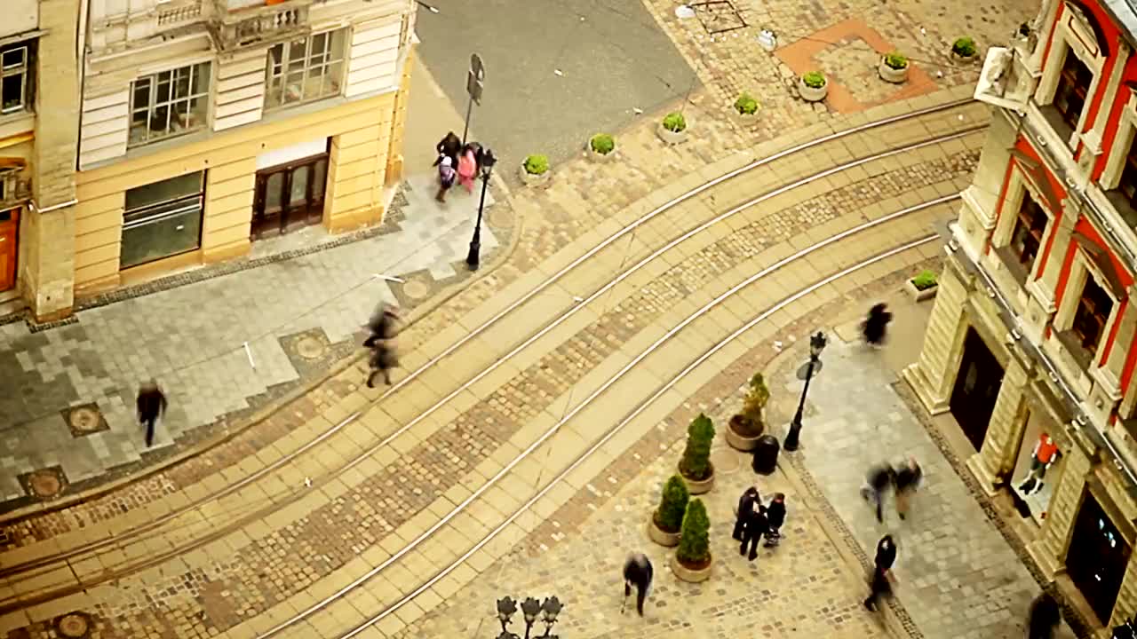 一个古老城镇的十字路口视频素材
