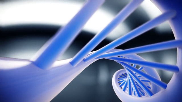 抽象背景下的DNA结构模型。CG高清视频素材