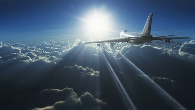 云层上的大飞机视频素材