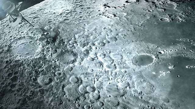 月球轨道上的卫星。视频素材