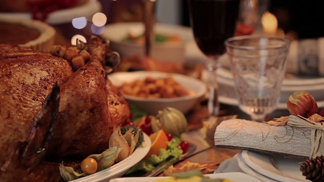 感恩节火鸡晚餐视频素材