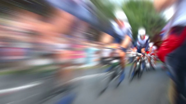 自行车比赛慢动作。高清视频素材