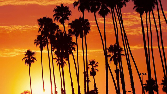 日落时分的加州棕榈泉视频素材