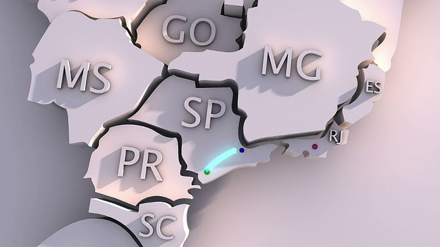 3D巴西地图动画与州视频素材