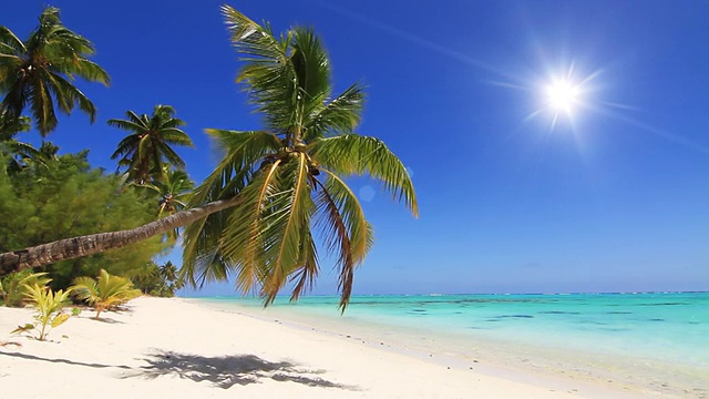 白色沙滩和热带岛屿视频素材