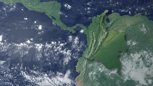哥伦比亚在地球变焦后突然出现(带有alpha matte)视频下载